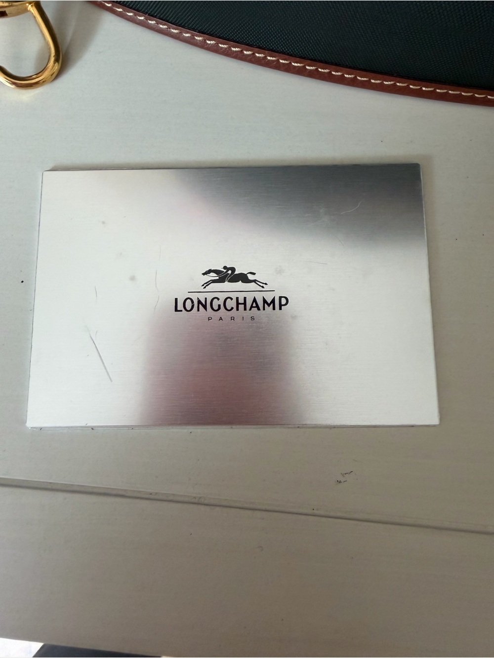 Longchamp Dark Green Travel Vanity Case Zip-Around Lined, Strap Pouch - Picture 11 of 15